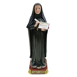 Love's Gift Inc. St. Francis Cabrini Statue, 12 Inch, Black, White, Brown, Art Deco, Religious, Home Decor