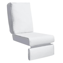 Outdoor Recliner Cushion, Replacement Patio Chair Deepseat Waterproof Cushion - Colour: White