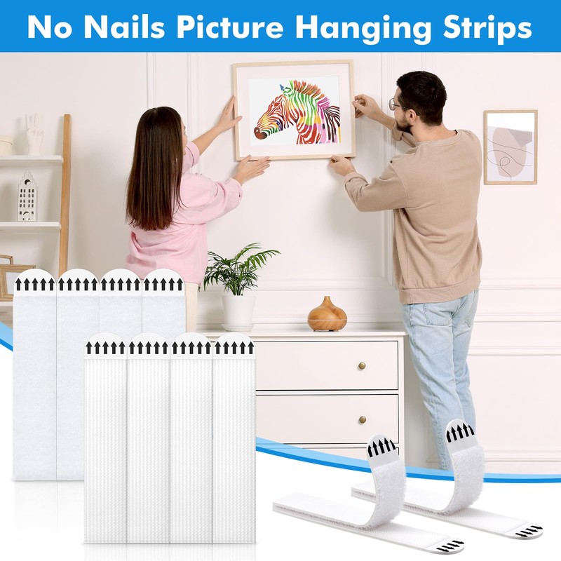 Fentar 72Pcs Picture Hanging Strips, 36-Pair Heavy Duty Picture Hanging