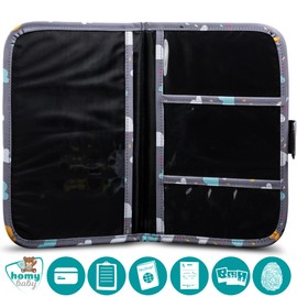 HOMYBABY® Maternity Log Cover, Baby Travel Document Holder, Baby Passport Case, Organiser for Newborns, Baby Gift, Baby Document Bag for Travel (Clouds)