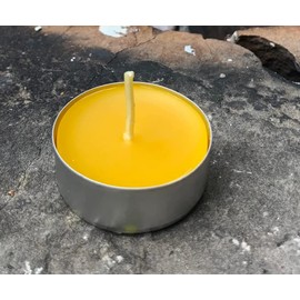 Tealight Beeswax Candles Aluminum Cups BULK Pack / 100% Natural Handcrafted USA/Tea Lights Party Wedding/Honey Aroma/Allergy Friendly Bestseller (75 Tealights + Cups)