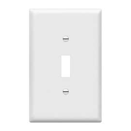 ENERLITES Toggle Light Switch Wall Plate, 1-Gang 4.88" x 3.11", Mid-Size, UL Listed, 8811M-W, White