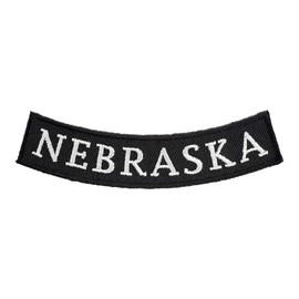 PatchStop State of Nebraska Bottom Rocker Patches for Jackets Motorcycle Vests Backpacks Hats Tactical - Small 4x1.25in B&W Iron On Sew On Biker Emblem - United States Souvenirs Travel Gifts