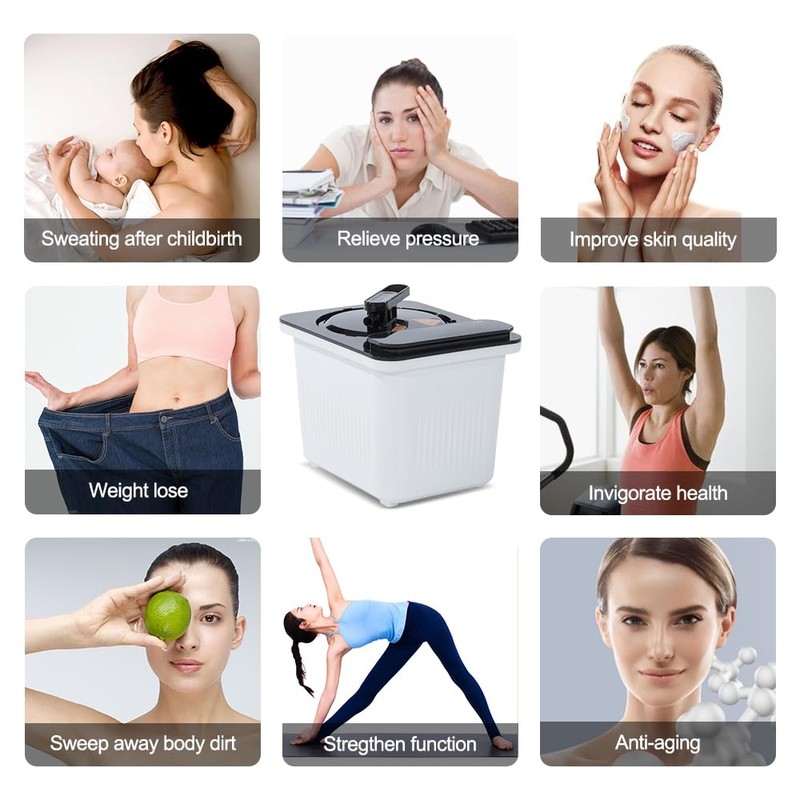 amocane Sauna Steamer Pot, 4L 1400W Portable Steam Generator Spa