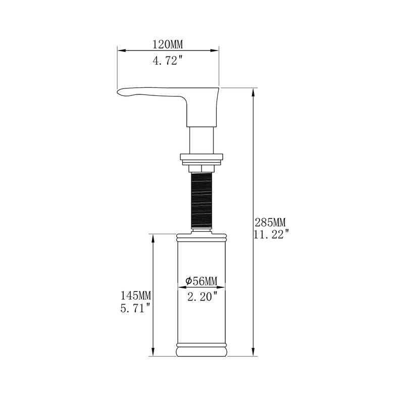 BZOOSIU Kitchen Sink Soap Dispenser Black Solid Brass Pump Head