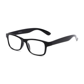 Readers.com Reading Glasses: The Buchanon Reader, Plastic Retro Square Style for Men and Women - Black, 2.50