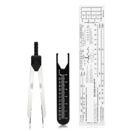 EKG Caliper and Ruler Combination Set, Electrocardiogram Divider for Nursing, Metal ECG Caliper Electrocardiography Measuring Tool for Doctors, Nurses, Medical Student Rhythm Strip Interpretation