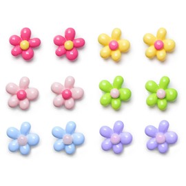 Moguri Pack of 12 Flower Fridge Magnets, Colourful Magnets for Magnetic Board, Children's Magnets for Notice Board, Fridge Magnet Set for Office, Home, School, Decorative Flowers Magnets