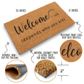 MAINEVENT Welcome-ish Front Door Mat 30x17 Inch, Welcome ish Door Mat, Welcome-ish Door Mat Outdoor, Unwelcome Mat, Welcome-ish Outdoor Door Mat, Welcome ish Front Door Mat, Welcomeish Door Mat