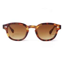 ADE WU Retro Round Sunglasses for Women Men Vintage Small Circle Frame Sun Glasses Unisex (Tortoise shell Frame/Brown Lense)