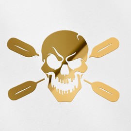 Decal Stickers of Skull with Oars Paddle Kayak Fishing Head (Metallic Gold) (Set of 2) Luxury Weatherproof Vinyl Decal Stickers for Laptop Desktop Smartphone Car Dirt - BICVER1587082GOW19Y24