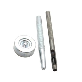 Trimming Shop 15mm Press Studs Fixing Tool Kit with Hollow Hole Punch, Snap Fastener Button Setting Hand Tool Set, Equipment for Sewing, Leather Crafts, and Clothing Repair