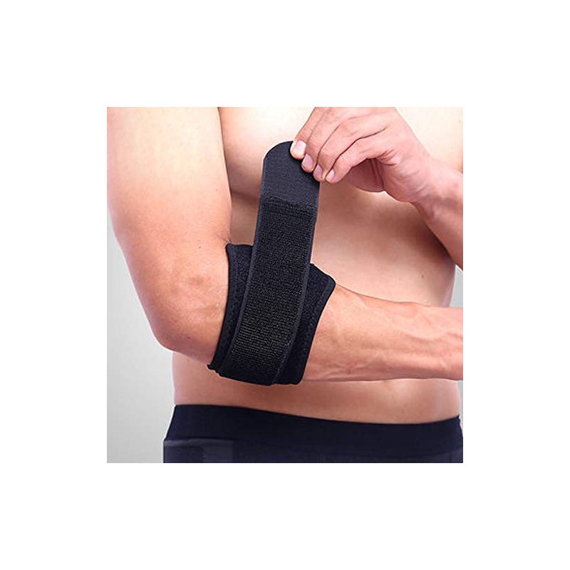 Compression Anti-Collision Neoprene Brace Wrap Adjustable Elbow Support Straps (Black,