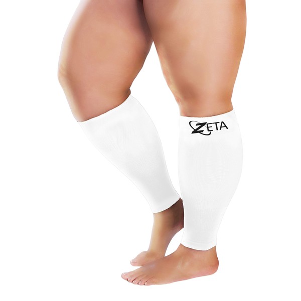 Zeta Sleeve XXL Compression Sleeves Wide Calf Compression Soothing Comfortable Gradient Support Prevent Swelling Pain Edema DVT Large Cuffs (Female)