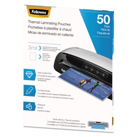 Fellowes Fellowes Thermal Laminating Pouches, Letter, 3 mil, 50 Pack (5744301), Clear