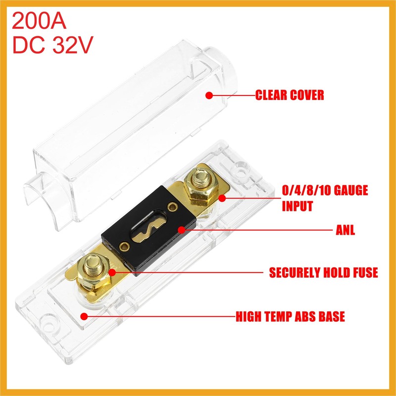Partuto Car Audio 0 4 8 Gauge Inline ANL Fuse