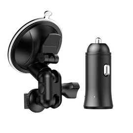 BOBLOV M5/ T5/KJ25/A23 Body Camera Suction Mount and Car Charger, Vehicle Mount Set Only M5/ T5/ A23 Body Camera(Video Camera NOT Included) Outdoor Accessories for Vehicle