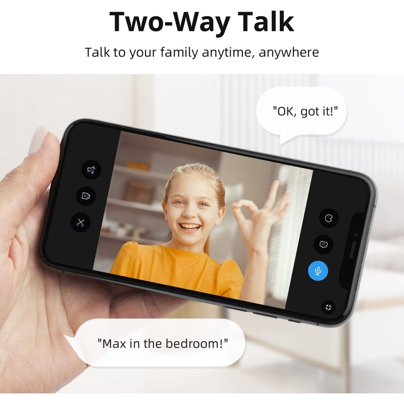 AOSU 4MP 2.5K Indoor Camera, Security Camera Indoor work with