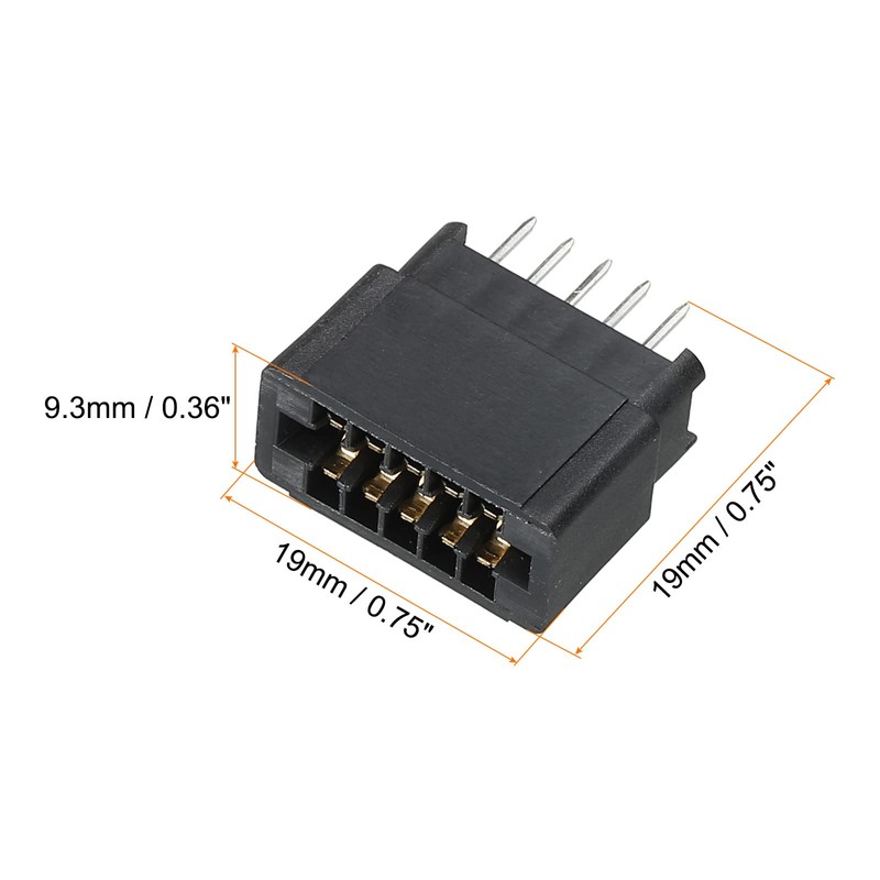 PATIKIL Card Edge Connector Black Socket Straight Connection 10 Pin