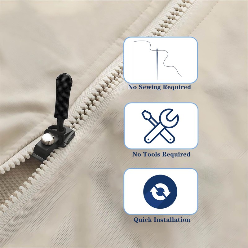 30Pcs Zipper Repair Kit Universal Zipper Fixer, Plastic Detachable Pulls