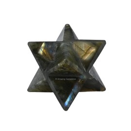 Labradorite Merkaba Crystal - 0.75 Inches Metaphysical Merkaba Star for Meditation - Energetic Tetrahedron Crystal and Healing Stones for Spiritual Growth and Healing (15-20mm)