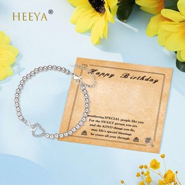HEEYA Bracelets for Womens, Friendship Bracelets Silver Bracelet for Women Her Friendship Gifts for Women Good Luck Bracelet Christmas Birthday Best Friend Jewellery Gifts
