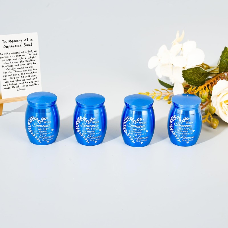 Mini Urns for Ashes Keepsake Set of 4, Small Cremation