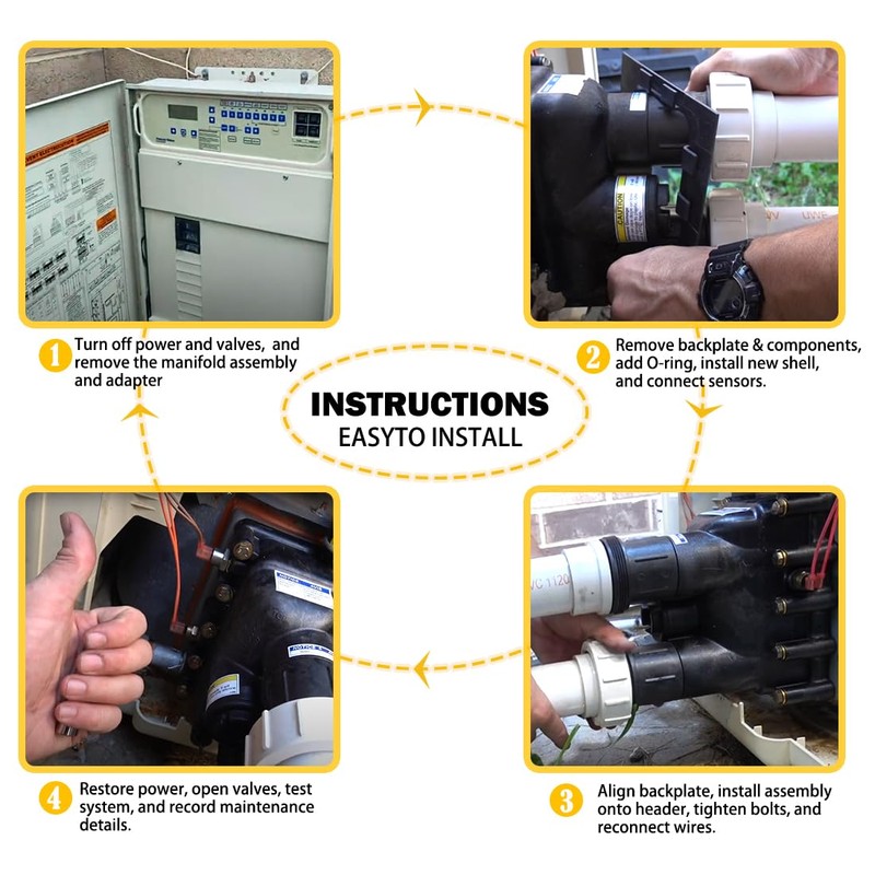 Pool Heater Manifold Assembly Replacement Kit for Pentair MasterTemp 175,