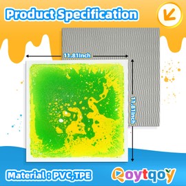 Qoytqoy Liquid Sensory Floor Tiles for Kids Ages 3+ – 11.8" Step-On Toy with Color Flow Effect & Non-Slip Base – for Calm Corners, Sensory Path Layouts or Expansion Use (1-Pack)