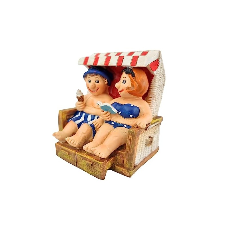 Dio Beach Chair Couple Figurine Made of Polyresin Decorative Figurine