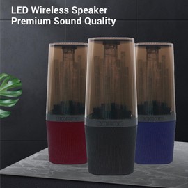 Bluetooth Speaker, RGB Wireless Stereo Speaker with AUX USB Port for PC Phone Tablet, Portable Desktop Speaker Fast Charging for Outdoor Camping Party (Blue)