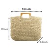 Large Handwoven Straw Bag Travel Shopping Handbag Woven Straw Beach