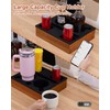 Hitseon Couch Cup Holder Tray, Portable Silicone Acacia Wooden 2