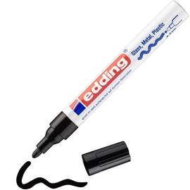 edding 750 gloss paint marker - black - pack of 1 paint marker - round nib 2-4 mm - paint pen for glass, pebbles, wood, plastic, paper - waterproof, high coverage