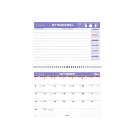 2024-2025 AT-A-GLANCE 11-inch x 8-inch Academic Monthly Desk or Wall Calendar, Purple/Red (SK16-16-25)