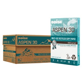 Boise® ASPEN® 30 Multi-Use Printer & Copy Paper, 10 Reams, White, Legal (8.5" x 14"), 5000 Sheets Per Case, 20 Lb, 92 Br