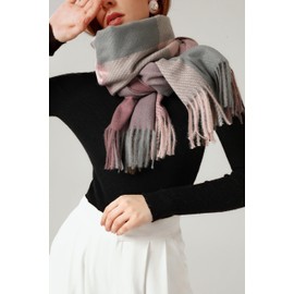 EONPOW Scarfs for Women Scarves Winter Tartan Wraps Long Spinning Tassel Shawl Stole Ladies Warm Scarf