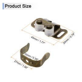 sourcing map 5 Set Cabinet Door Catch, Cabinet Latch Lock Metal with Screw for Cupboard Kitchen Closet Wardrobe Door, Bronze