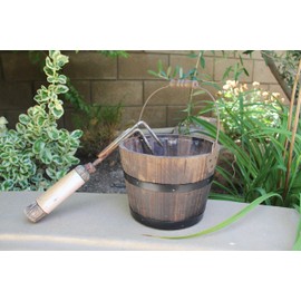 Cheung's FP-3767 Home Decorative Accent Wooden Bucket with Handle