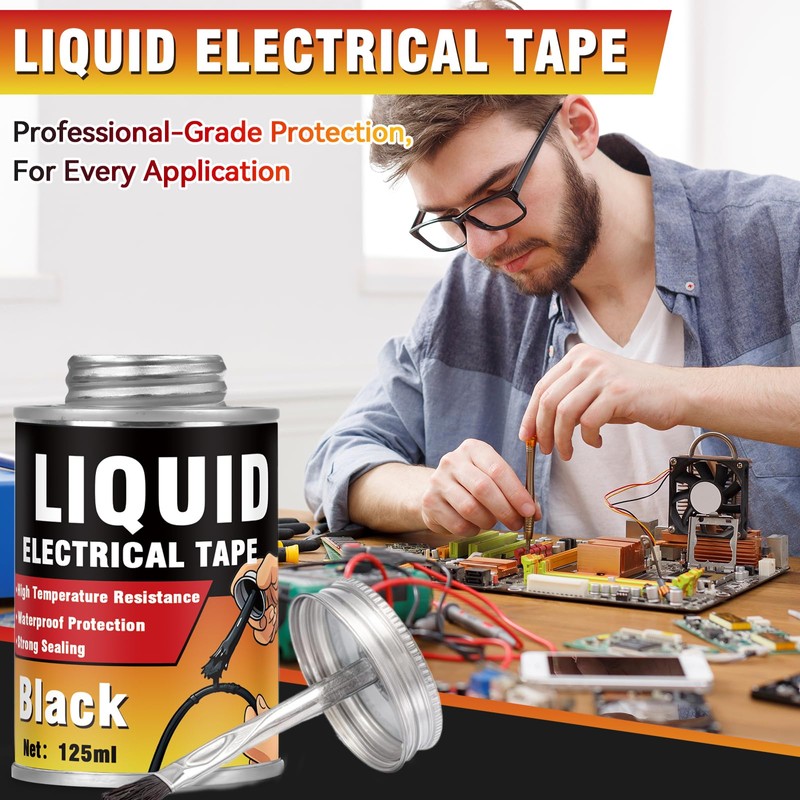Liquid Electrical Tape, Quick Drying Insulating Electrical Glue, Black Waterproof
