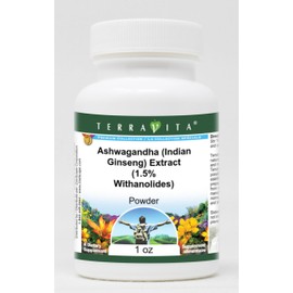 Ashwagandha (Indian Ginseng) Extract (1.5% Withanolides) Powder (1 oz, ZIN: 514065) - 3 Pack