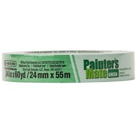Painter's Mate Green Brand CP 150/8-Day Painter's Tape, Multi-Surface, 24mm x 55m, Green, 1 Roll (103369)