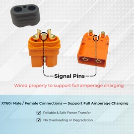 SEBATECH 10 AWG 30FT XT60i to XT60i Extension Cable Male to Female, XT60i Connectors Solar Charging Cable Silicone Wire for Portable Power Station Solar Generator Off-Grid Systems