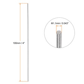 sourcing map 15pcs Round Rods 1.1mm x 100mm High Speed Steel (HSS) Lathe Bars DIY Hand Tool for Turning, Milling, Drilling and Tapping