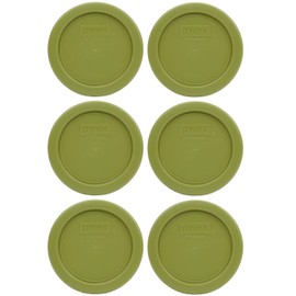 Pyrex 7202-PC 1-Cup Olive Green Food Storage Replacement Lid (6-Pack) - Made in USA