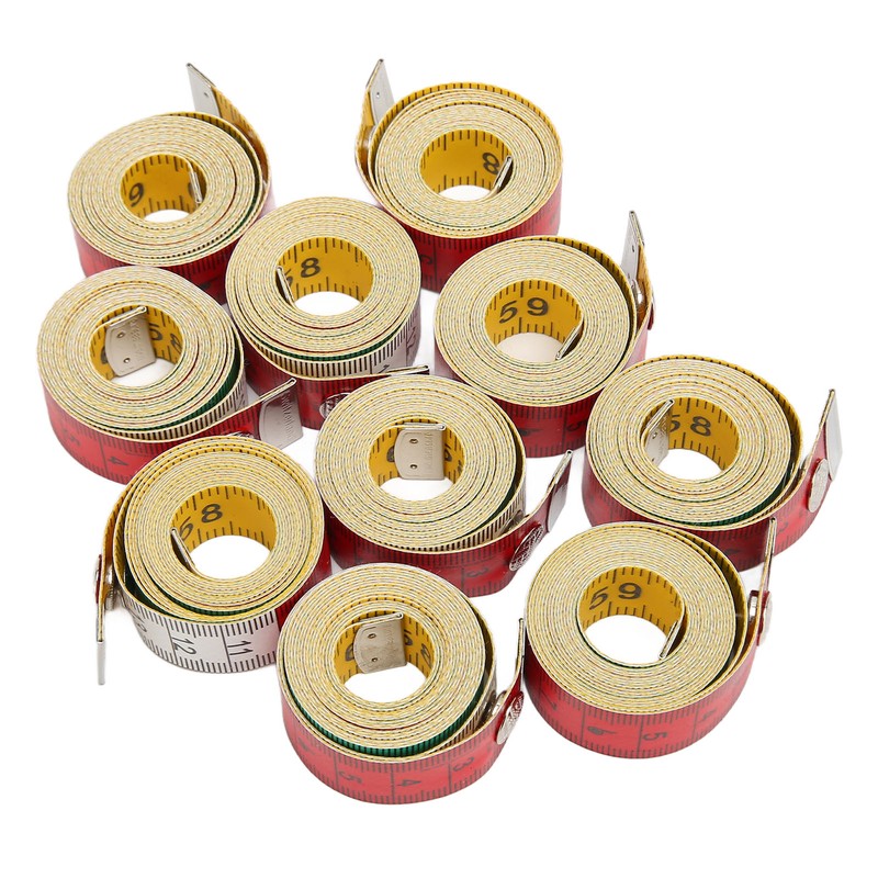 10pcs Soft Measuring Tape 60Inch 150cm Double Sided Colorful Clear
