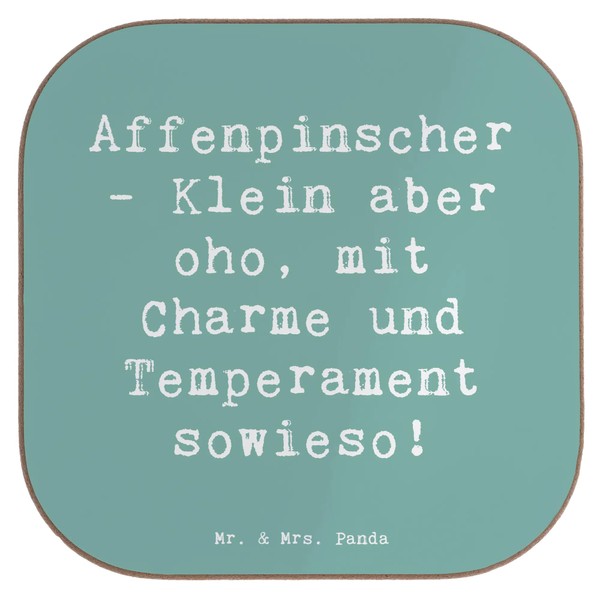 Mr. & Mrs. Panda Glasuntersetzer Spruch Affenpinscher Charme - Geschenk,