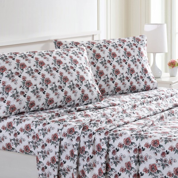 Modern Threads Printed 4-Piece Extra Soft Bedding Sheets & Pillowcase
