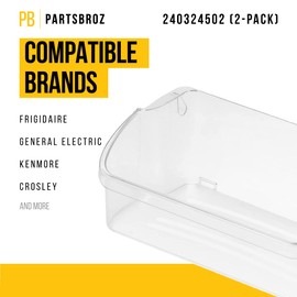 PartsBroz 240324502 (2 Pack) Refrigerator Door Bin - Compatible With Frigidaire Gibson Kelvinator Westinghouse - Replaces AP2549806 PS429767 241808226 EA429767 240324513 - Ultra Durable Replacement