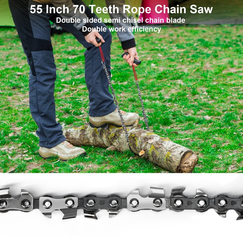 SENSILIN Rope Saw for Tree Limbs, 55 Inch Chain Saw